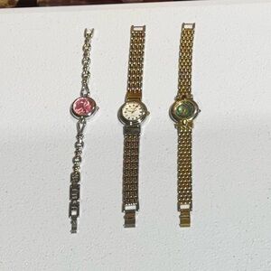Lot of 3 Mixed Ladies Quartz Wrist Watches - Tested Working Need Batteries
